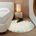 thumbnail image 2 of Round Area Rug 3.3 Ft, Beige Coastal Washable Non-Slip Circle Carpet for Living Room/Bedroom, Summer Nautical Beach Coral Starfish Low-Profile Small Kitchen Mats Collection Rugs for Indoor, 2 of 8