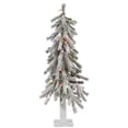 thumbnail image 1 of Vickerman A807432LED 3 ft. x 21 in. Flocked White on Green Alpine Christmas Tree with 142T 50 Multi-Color Dura LED Light, 1 of 3