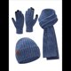 thumbnail image 3 of Conjunto de 3 Piezas de Gorro, Bufanda y Guantes de Punto Universales de Invierno para Adultos, Mujeres y Hombres. Azul Marino Talla Única, 3 of 7