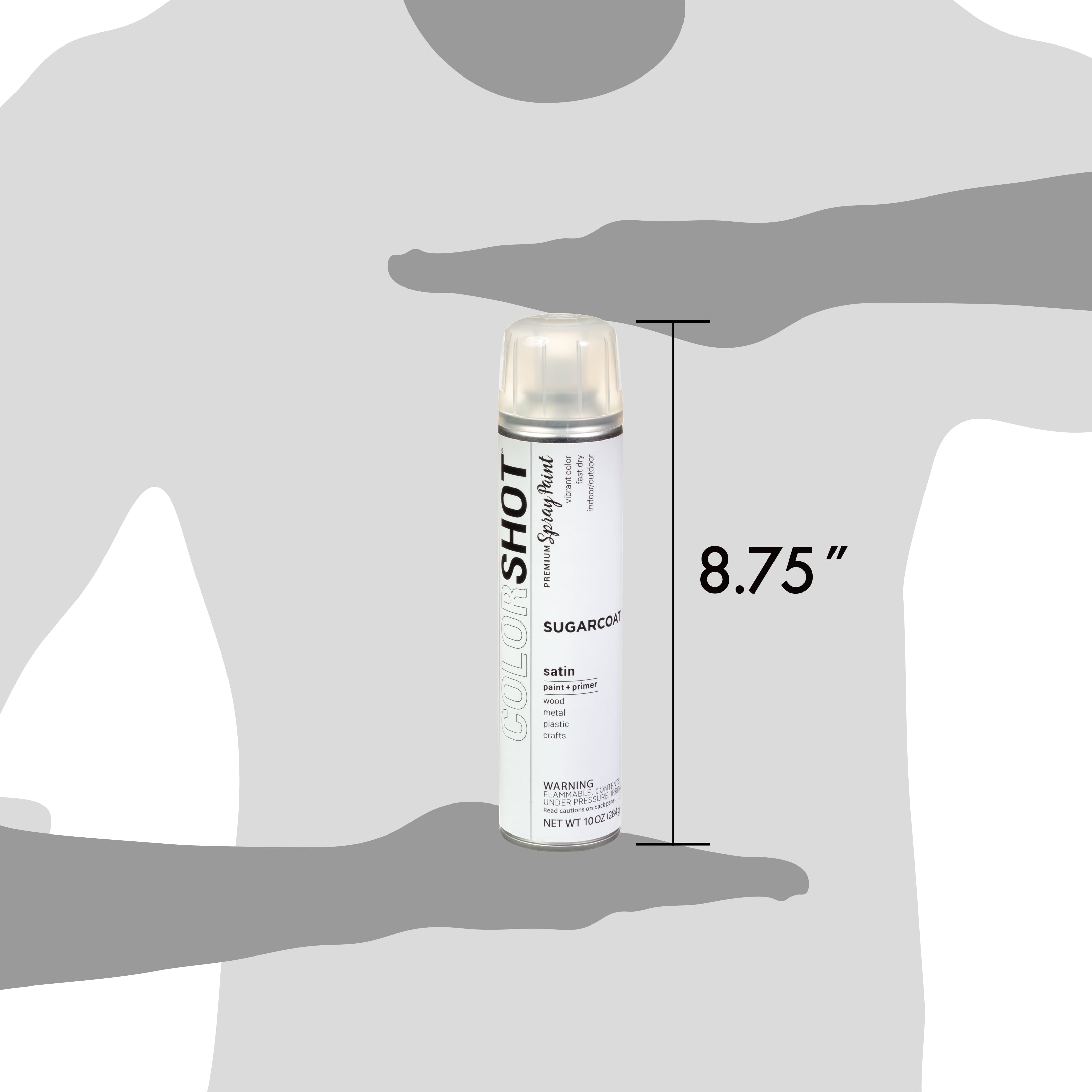 COLORSHOT Premium Multi-Surface Satin Sugarcoat It Spray Paint - 10 oz - White