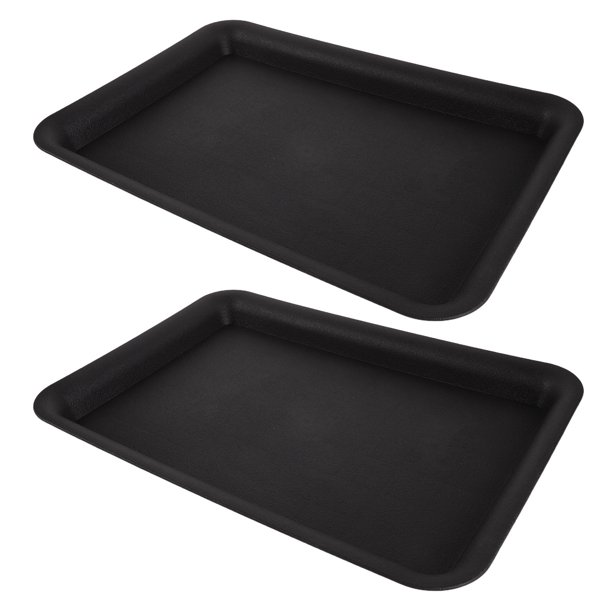 RUNROTOO 2Ud Weather Resistant Resin Saucer Tray for Plants with Efficient Water Catcher in Black