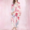 thumbnail image 1 of TaTaai Women's Printed Lapel Pajama Set, Long Sleeve Casual Top and Pants, Two Piece Loungewear, Valentine's Day Sleepwear Gift, 1 of 8