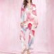thumbnail image 1 of TaTaai Women's Printed Lapel Pajama Set, Long Sleeve Casual Top and Pants, Two Piece Loungewear, Valentine's Day Sleepwear Gift, 1 of 8