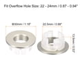 thumbnail image 2 of Unique Bargains 2Pack 22.5mm Sink Trim Overflow Cover Ring Hole Insert in Round Caps Brushed Silver, 2 of 5
