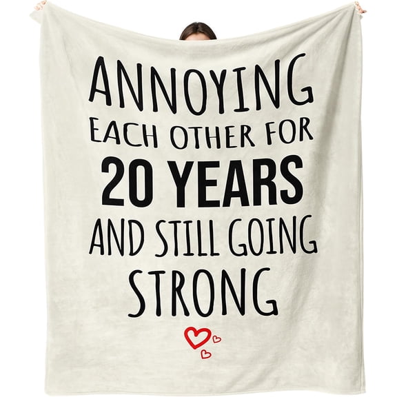 20th Anniversary Wedding Gifts for Him Her, 20th Anniversary Blanket Gifts for Couple, 20 Year Anniversary Wedding Gifts for Wife Husband, 20th Anniversary Decorations Throw Blanket 60"X50"