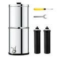 thumbnail image 3 of KFFKFF Water Purification Unit, Gravity-Driven, 1.5G 304 Stainless-Steel Tabletop Design, Water Purifier, Minimizes Lead and Eliminates up to 99% of Chlorine, Includes 2 Carbon Filters & Faucet, 3 of 9