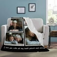 thumbnail image 4 of Customized Blanket with Picture Your Text Here 10 Photos Blankets Personalized Gifts for Adults Family Dad Mom Couples,Custom Photo Blanket Memorial Gifts for Christmas Birthday Blankets, 4 of 5