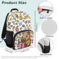 thumbnail image 7 of KUIFORTI Reading Capybara Kids Backpack Boys Girls Bookbag Durable Polyester School Bag with Laptop Compartment Back to School Gifts, 7 of 7