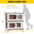 thumbnail image 4 of AIVITUVIN Wooden Rabbit Hutch Indoor Outdoor Rabbit Cage with Two Removable Trays Bunny Cage on Wheels Pet House Guinea Pig Cage 2 Story (Brown), 4 of 8