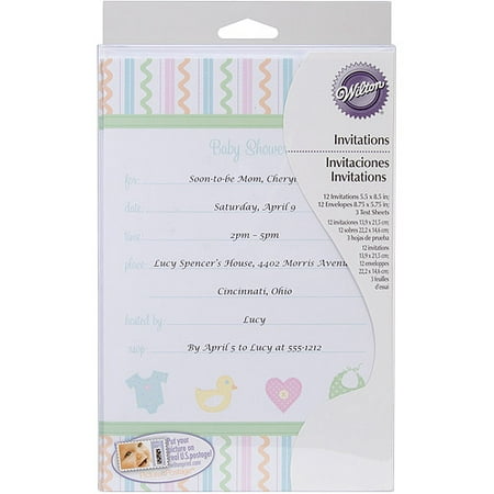 DIY Sweet Baby Party Invitations With White Envelopes 8.5in. x 5.5in. - 12 Pack (1008-2288)