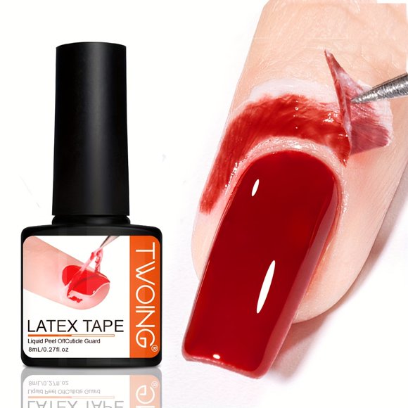 0.27oz Liquid Latex For Nails, Fast Drying Liquid Latex Nail Polish Barrier Peel Off Latex Tape, Nail Polish Skin Protector Cuticle Guard For Fingers Nail Painting For Various Nail Art, Without aceton