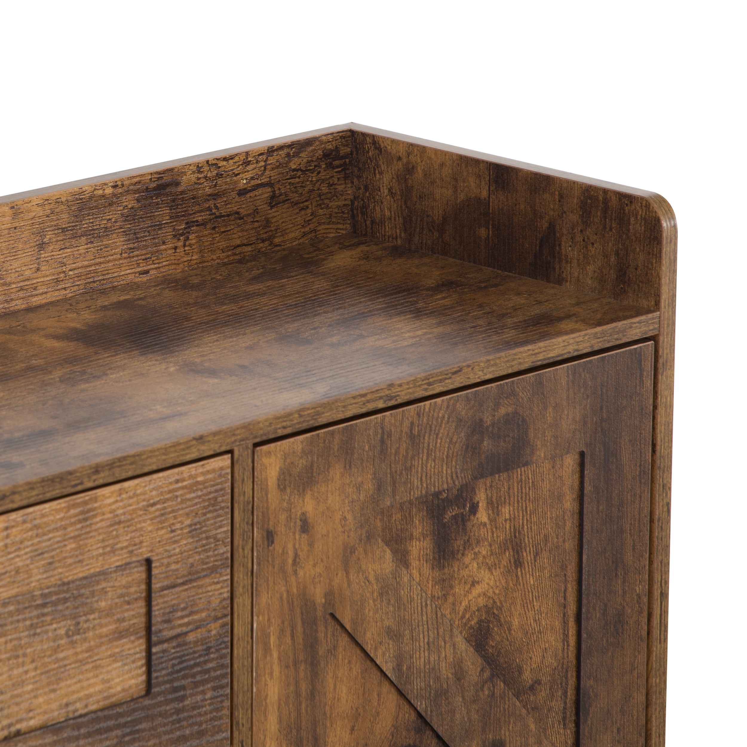 BSHTI Shoe Storage Cabinet with 2 Flip Drawers & Side Cabinet, High-Quality MDF in a Rustic Brown Finish, Adjustable & Versatile Storage, Easy Assembly