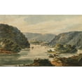 thumbnail image 2 of Svinin, Pavel Petrovich 32x22 Gold Ornate Wood Framed with Double Matting Museum Art Print Titled - A View of the Potomac at Harpers Ferry 1811, 2 of 4