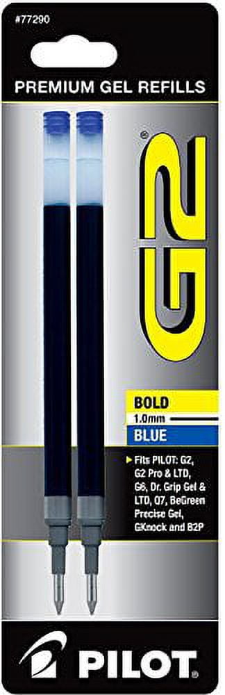 Pilot G2 Retractable Premium Gel Ink Roller Ball Bold, Blue 2 Pens & 24 Refills