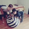 thumbnail image 3 of Stuffed Animal Storage Bean Bag Chair 23" for Kids Room DIY Bean Bag Covers Only White Blue Stripes, 3 of 6