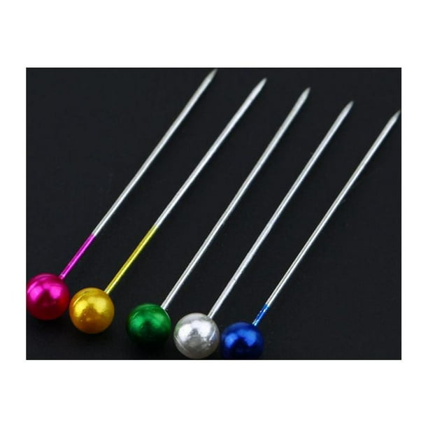 TB&W 100pcs 1.57in Round Pearl Straight Head Pins Stainless Steel