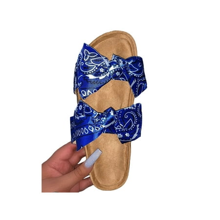 

UKAP Ladies Slip On Flat Sliders Womens Flatform Bow Mule Sandals Slippers Shoes Size