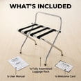 thumbnail image 5 of USTECH Chrome High Back Folding Luggage Rack, Heavy-Duty Metal Suitcase Stand for Guest Room, Bedroom, or Hotel – Foldable & Space-Saving Design, 5 of 6