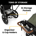 thumbnail image 5 of Jeep TurboGlyde Jogging Stroller by Delta Children, Olive Green, 5 of 19