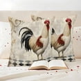 thumbnail image 3 of Vintage Rooster Outdoor Waterproof Pillow Covers, Farmhouse Animals Geometric Decorative Square Throw Pillowcase Sofa Cushion Sham for Patio/Couch/Chair, 20"x20" 2 Pack, 3 of 8