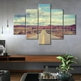 thumbnail image 4 of TISHIRON 5PCS Framed Landscape Theme Canvas Wall Art Set,60"x32" Desert Road Landscape Wall Canvas Art Decor, 4 of 7