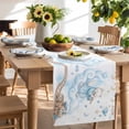 thumbnail image 3 of Burlap Table Runner 70 Inches Long,Cartoon Cats Stars Clouds Rail Orbiting Non-Slip Kitchen Table Runners for Dining Room Everyday Use Party Table Decorations Blue Birds Moon, 3 of 9