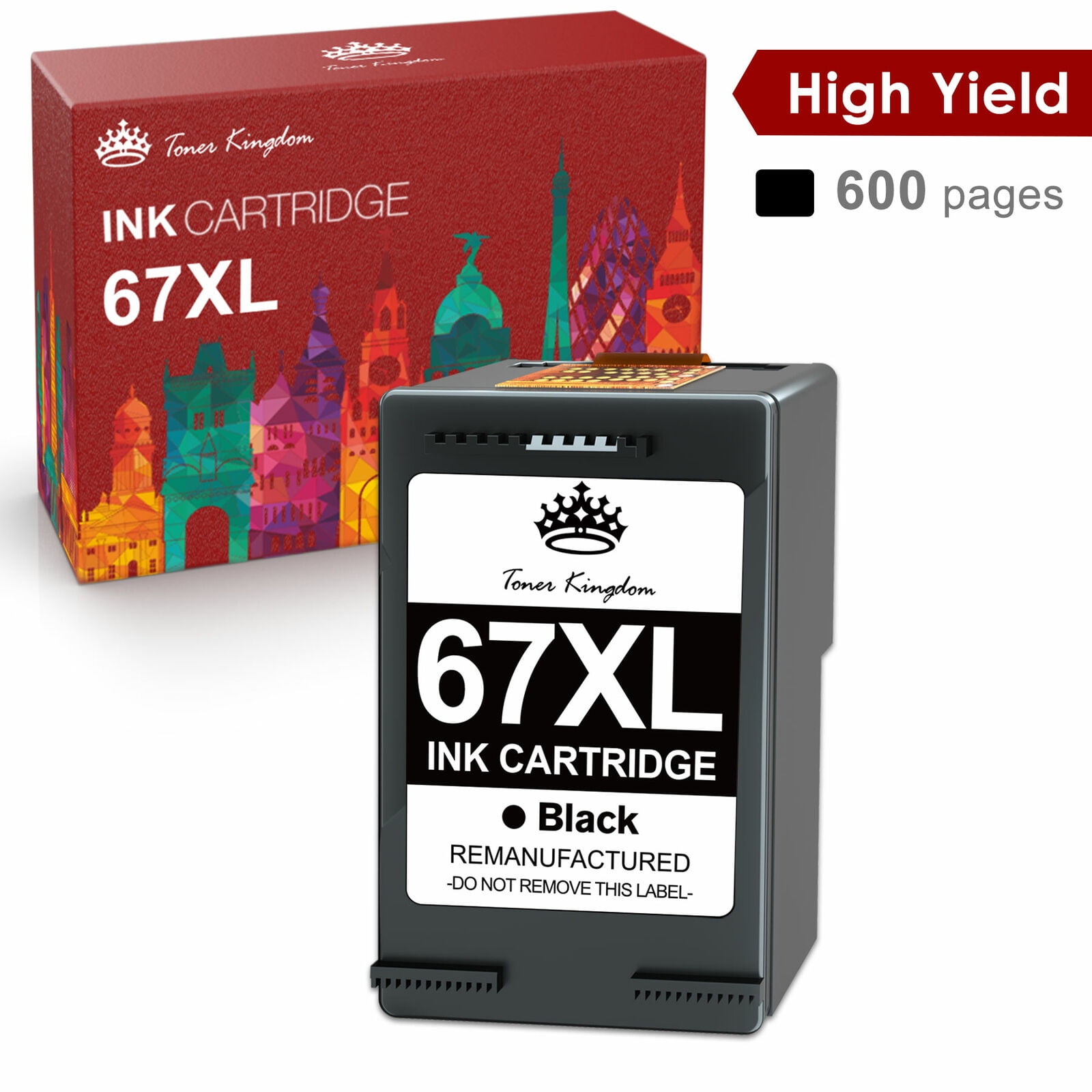 Tonerkingdom 67xl black ink cartridges for HP 67 XL Ink for Envy 6052