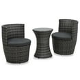 thumbnail image 1 of vidaXL Ensemble Bistro 3 Pcs avec Coussins en Rotin Gris, 1 of 5