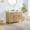 thumbnail image 3 of Solana 48" Wood Vanity in Weathered Fir Calacatta White Quartz Top no Mirror, 3 of 14