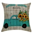 thumbnail image 2 of Farmhouse Blue Truck with Sunflowers Pillow Cover - Rustic Home Accent 18"x18" Set of 2, 2 of 3