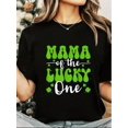 thumbnail image 1 of Camiseta de verano para mujer Suave elegante con Cuello redondoSt. Patrick's Day T-Shirt - Women's Casual Black Tee with Green Clover Print, Round Neck, Short SleeCamisetas de verano para mujer, man, 1 of 6