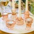 thumbnail image 1 of Portavelas Kate Aspen, cristal dorado rosado vintage (juego de 6), 1 of 7