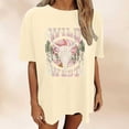 thumbnail image 2 of Oversized Shirts for Women Vintage Country Music Cowboy Graphic Short Sleeve Tees Casual Trendy Relaxed Fit Workout Tops Z002-Beige XXL, 2 of 4