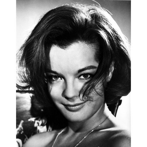Romy Schneider smiling in Black and White Portrait Photo Print (8 x 10)