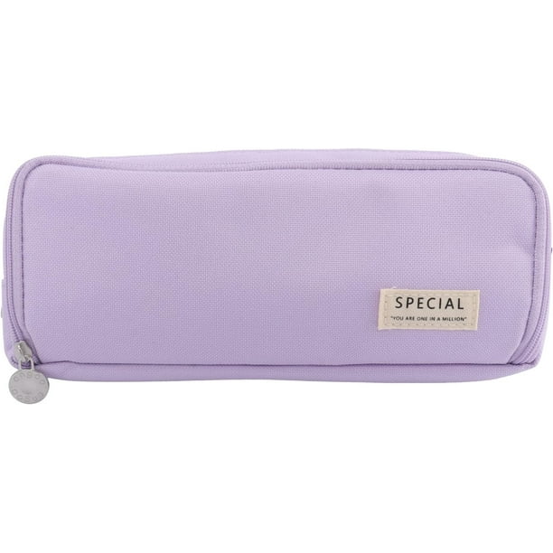Purple Pencil Case, Pencil Case for Adult, Cute Pen Case with Double  Zippers Closure Stationery Supplies Pen Pencil Pouch with Compartments for  Middle High School Student Boy Girl Teen Adult (Purple) 