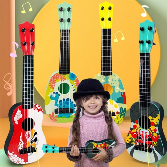 Godderr Toddler Ukulele Mini Guitar /Model Kids Guitar Ukeleles for Beginners Kids Guitar Toy 14X1X4inch (Random Color)