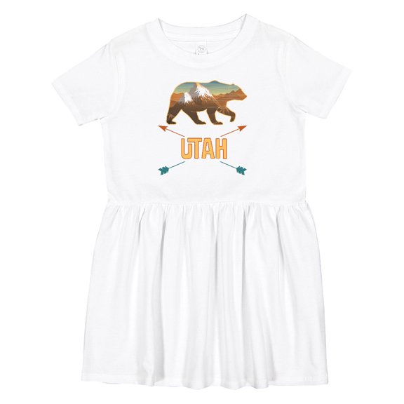 Inktastic Utah Vacation Bear Silhouette Girls Toddler Dress