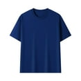 thumbnail image 3 of Coorders Men's Cotton Oversized T-Shirt with Short Sleeve, Classic Fashion Tshirts Casual Soft Premium Cotton Basic Tee , Blue, Size XL, 3 of 3