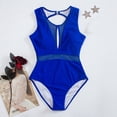 thumbnail image 4 of QHFBli Women's One Piece Swimsuit for Women Mesh Patchwork Cut Out Bathing Suits Tummy Control V Neck Monokinis Swimwear, 4 of 4
