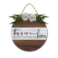 thumbnail image 1 of Front Door Porch Decorations This is Us Door Hanging Sign 11 inch Wooden Wall Sign, Rustic Holiday Wreath Decor for Front Door Porch Home Window Wall Farmhouse Decorations, 1 of 5