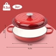 thumbnail image 7 of Household covered baking and stewing pot, red metal 3-quart Dutch pan, suitable for stewing and cooking, durable and long-lasting, suitable for home kitchen and family gatherings, 7 of 7