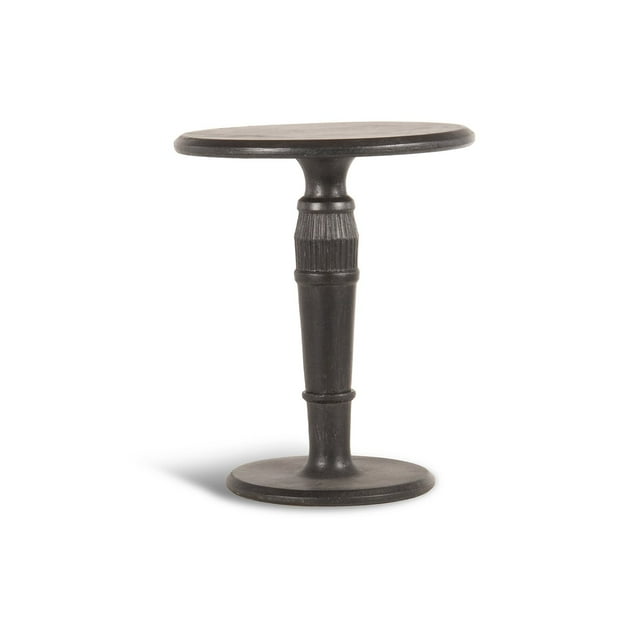 Peak Season Charcoal Cast Stone Accent Table