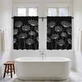 thumbnail image 4 of Spring Dandelion Kitchen Curtains 54 Inch Length, Modern Country Flower Black White Tiers Curtains for Bathroom Bedroom Cafe, Light Filtering Small Window Treatment Short Drapes 2 Panels 42"Wx54"L, 4 of 8