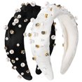 thumbnail image 1 of GOOHOCHY 2 bandas para el pelo, diademas de perlas, diademas con joyas para niñas, diademas anudadas para mujeres y niñas, 1 of 7