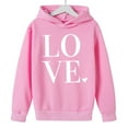 thumbnail image 4 of Sudadera con capucha y estampado de corazón de San Valentín, sudadera de manga larga para niños y niñas, chaqueta para niñas de talla mediana y grande., 4 of 7