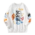 thumbnail image 1 of CEHVOM 2021 Automne et Hiver Nouveaux Chandails pour Hommes, Hauts Imprimés à Col Rond Tendance pour Hommes, Chandails à la Mode Graffiti Grande Taille, 1 of 7