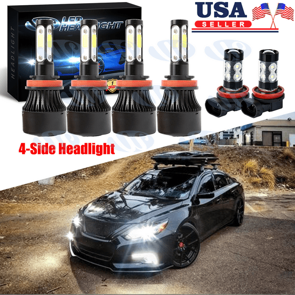 AlexTong Altima H8/H9/H11 6000K White LED Automotive Bulb fits Nissan 4 Pack