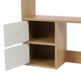 thumbnail image 5 of Oak Rectangular Desktop Storage Rack with Removable Compartments Office Storage Rack 3 Tiers, 5 of 18