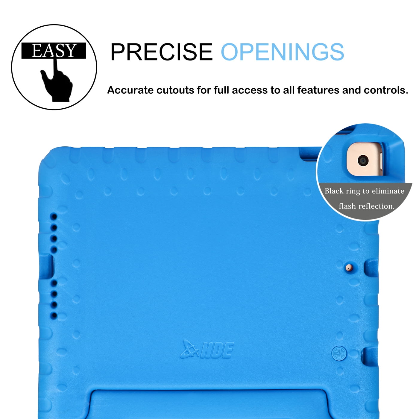 HDE Kids iPad Case with Built-In Screen Protector for 2021 9th Generation iPad 10.2 Inch, 2020 8th Gen, 2019 7th Gen - Blue