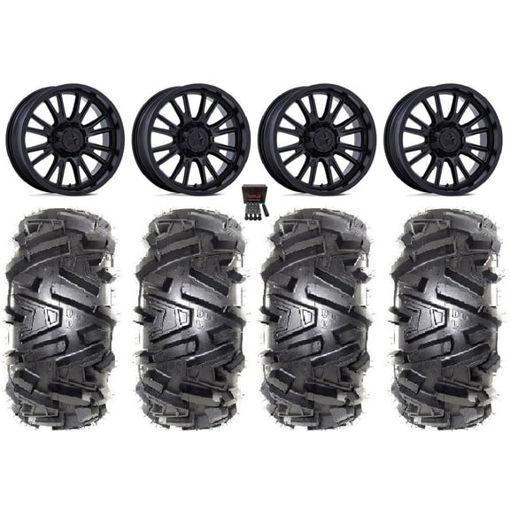 MSA ThunderLips 14" Wheels Black 30" Moto MTC Tires Can-Am Maverick X3 / Honda Pioneer 1000 / Talon